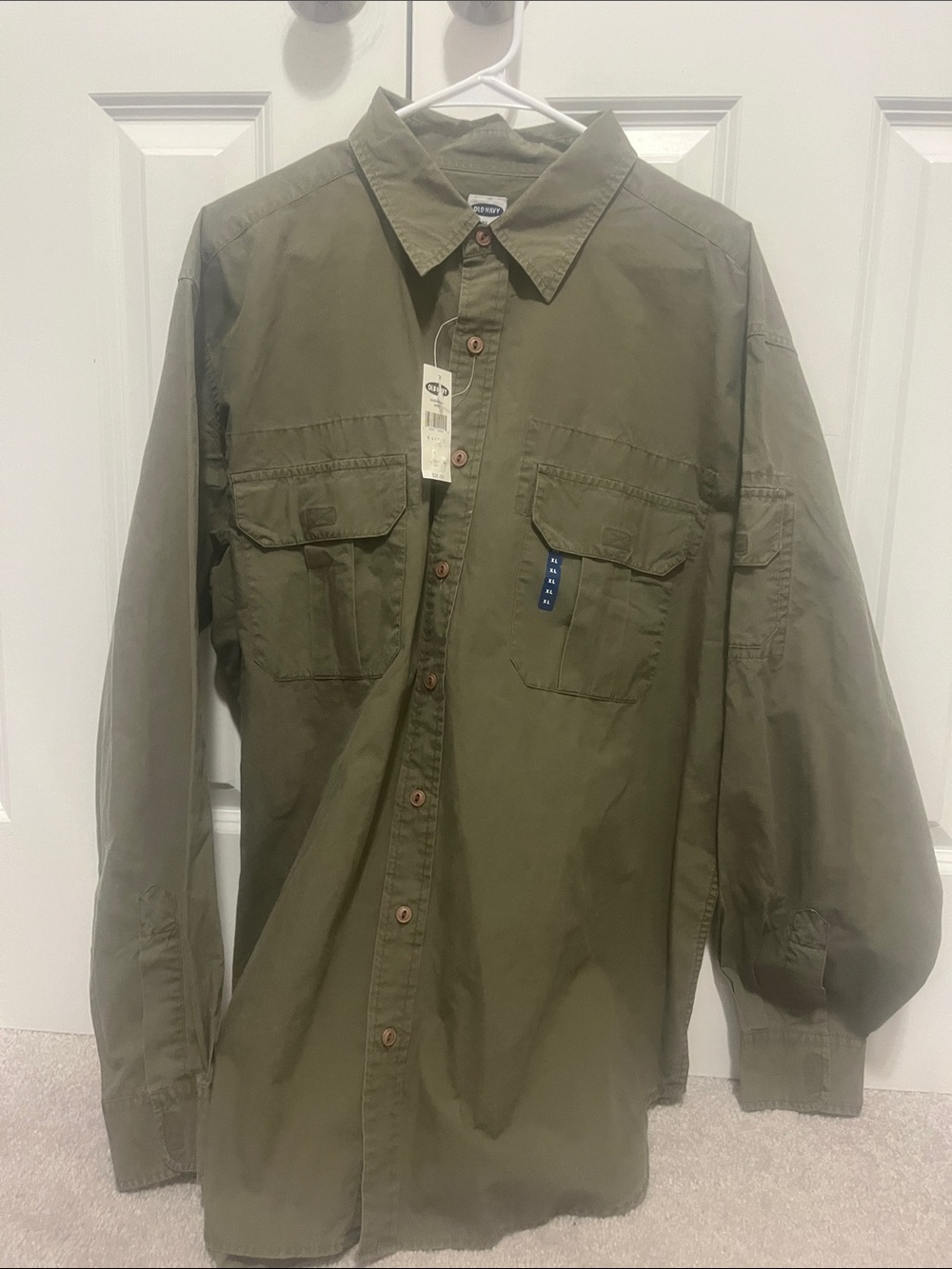 Old Navy Olive Green Military Utility Shirt Jacket